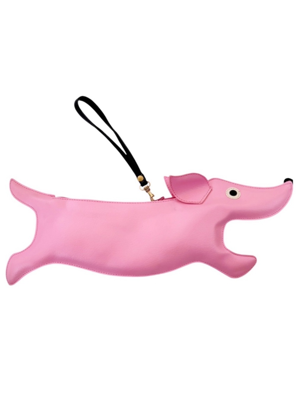 Vintage Patch NYC × Ross & Carney Pink Dachshund Clutch Wristlet Purse 2005 Rare